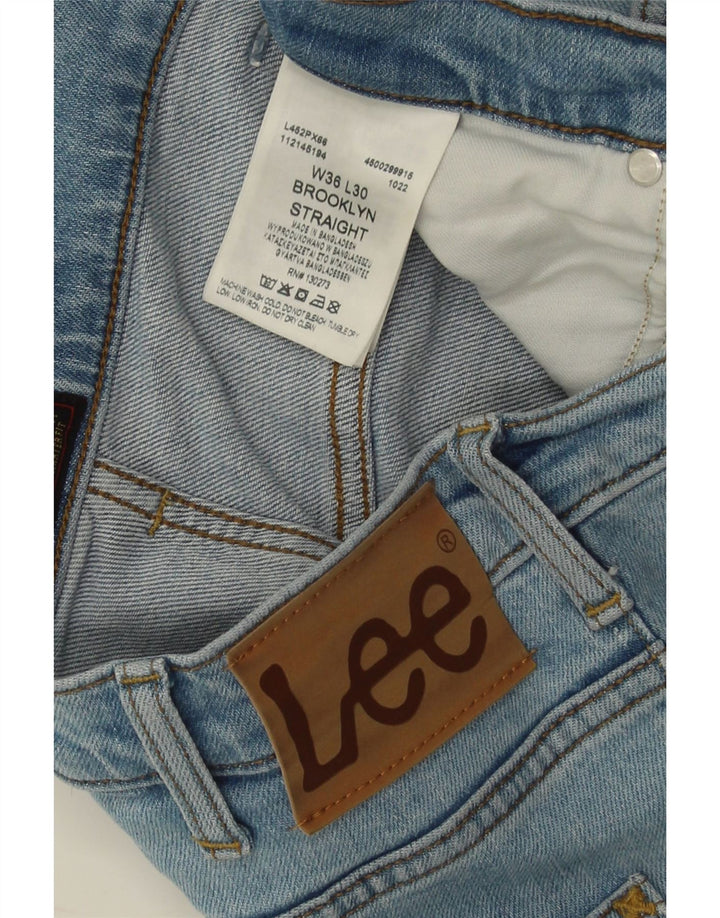 Lee Mens Brooklyn Straight Jeans W36 L30 Blå Bomuld