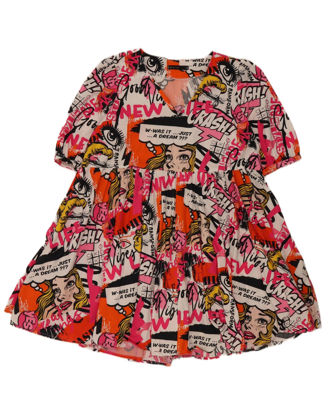 Mohito Womens Animated Tiered Dress EU 36 Small Multicolored Bomuld