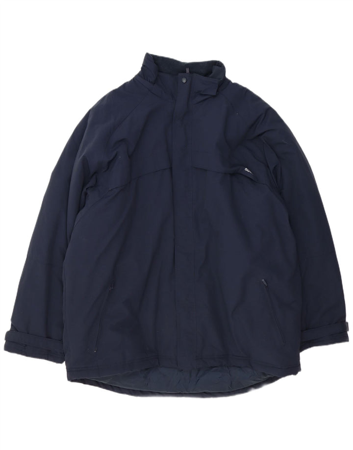 Adidas Herre grafisk polstret jakke UK 42 XL marineblå polyester