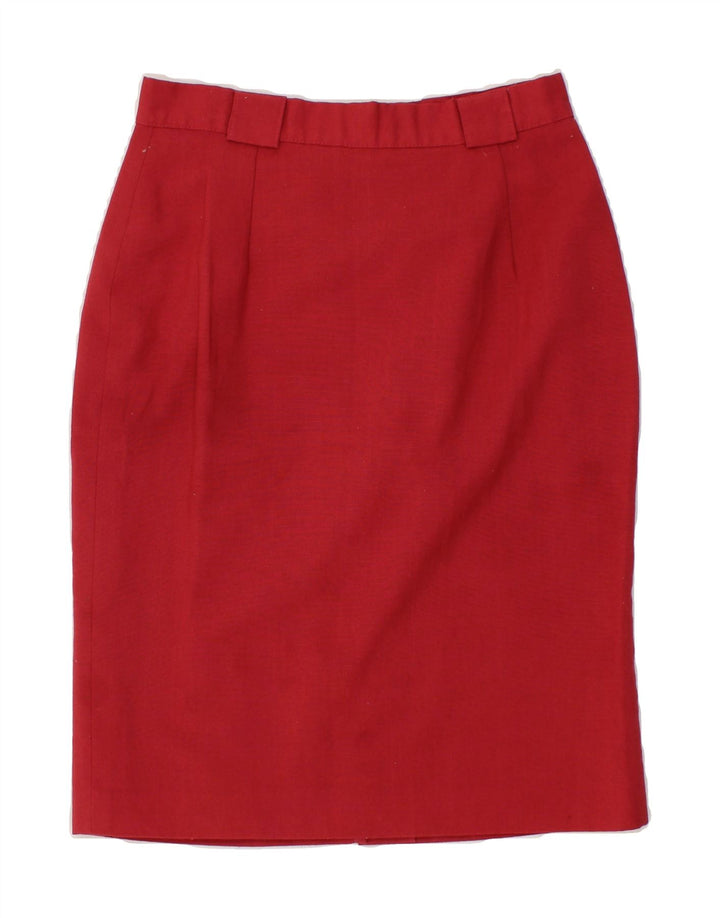 ST. BERNARD Womens Pencil Skirt UK 14 Medium W28 Red Polyester Vintage St. Bernard and Second-Hand St. Bernard from Messina Hembry 