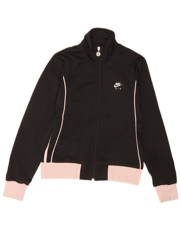 Nike Dame Air Tracksuit Top Jacket UK 8/10 Small Black Polyester Sports