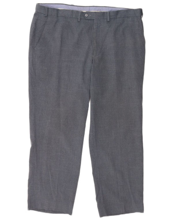 Marks & Spencer Mens Regular Fit Suit Trousers W40 L29 Navy Blue Polyester