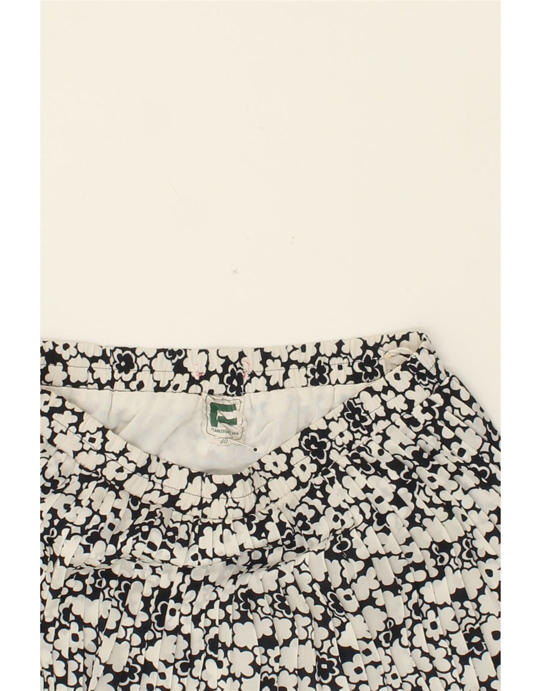 FRANKENWALDER Womens Pleated Skirt EU 40 Medium W30  White Floral Vintage Frankenwalder and Second-Hand Frankenwalder from Messina Hembry 