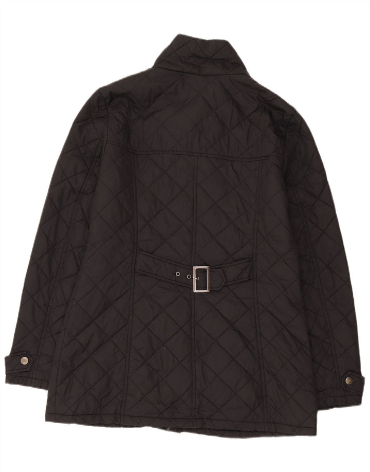 Laura Ashley Quiltet jakke til kvinder UK 14 Stor sort polyamid