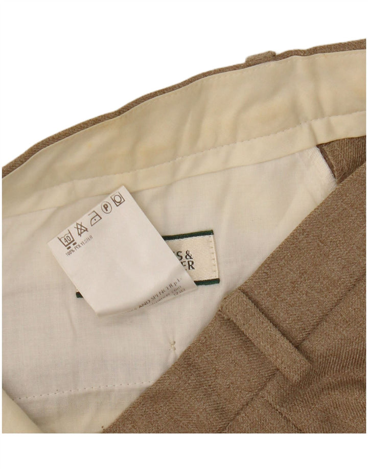 Marks & Spencer Straight Chino Bukser til mænd W32 L31 Beige Polyester