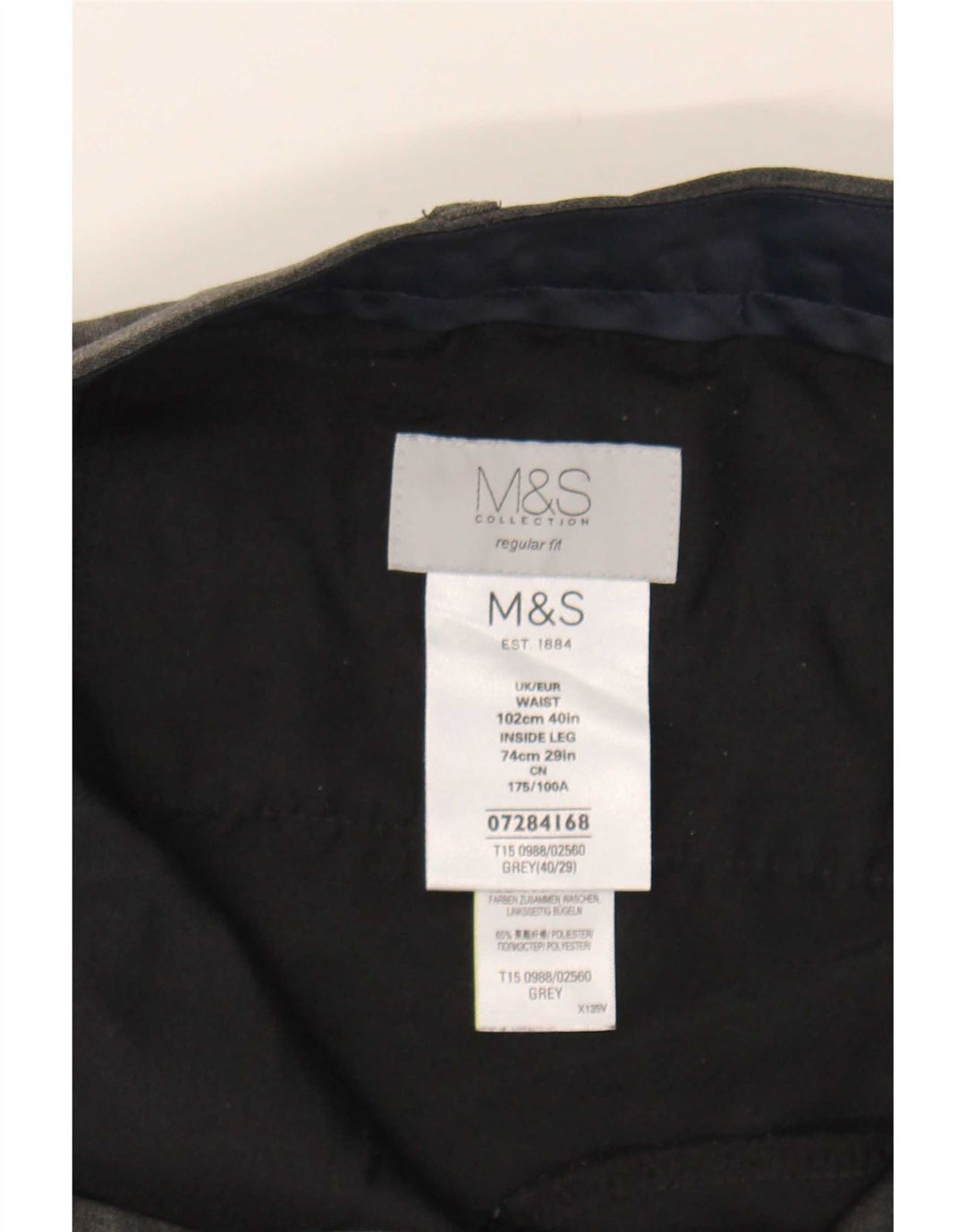 Marks & Spencer Straight Suit Bukser til mænd W40 L29 Grå polyester