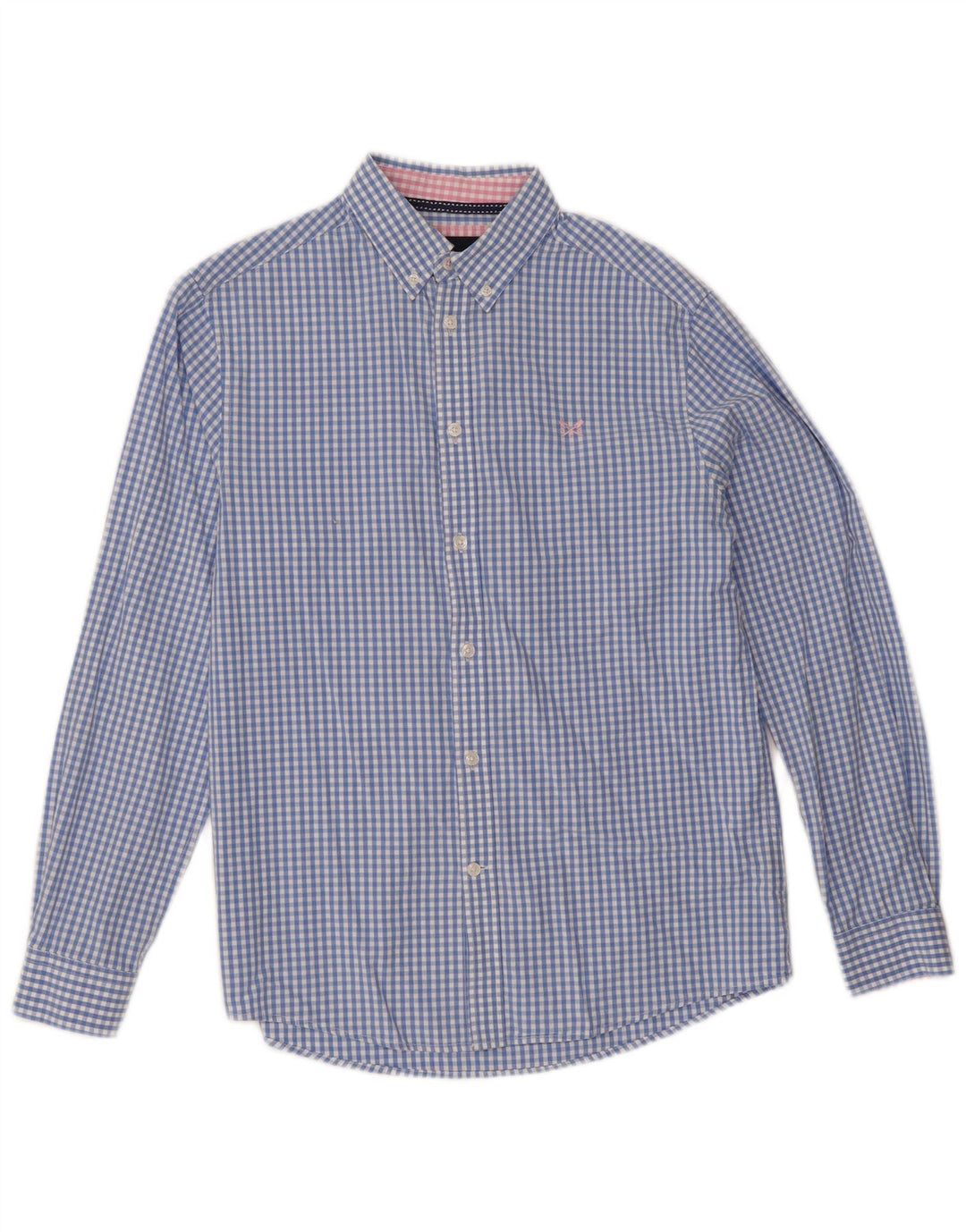 Crew Clothing Herre Classic Fit skjorte Lille blå Gingham bomuld