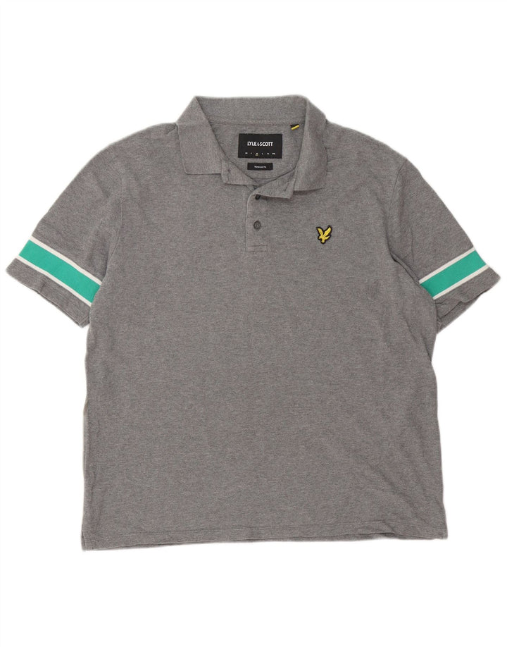 Lyle & Scott Herre afslappet pasform poloskjorte mellemgrå Colourblock Bomuld