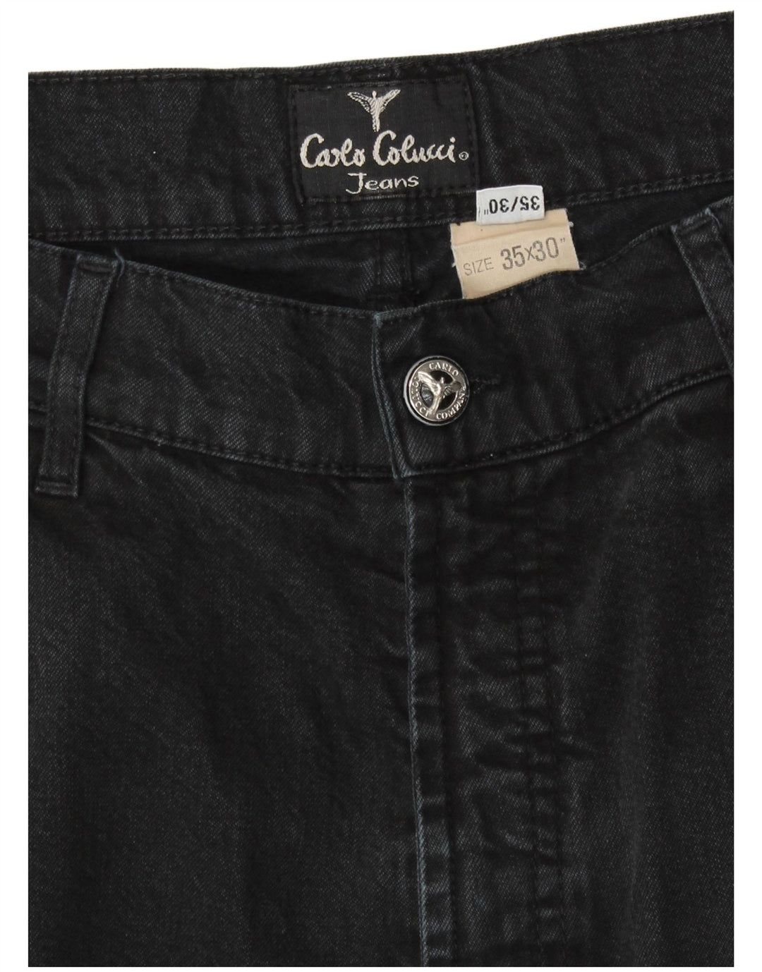 CARLO COLUCCI Womens Tapered Jeans W35 L27 Black