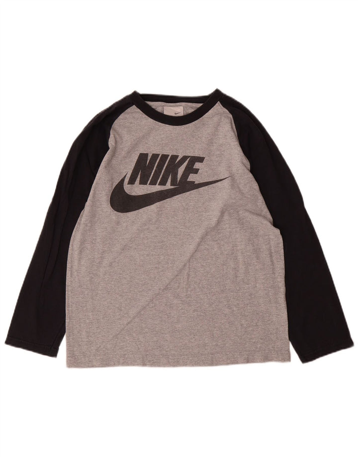 Nike Boys Grafisk Top Langærmet 10-11 år Medium Grey Colourblock