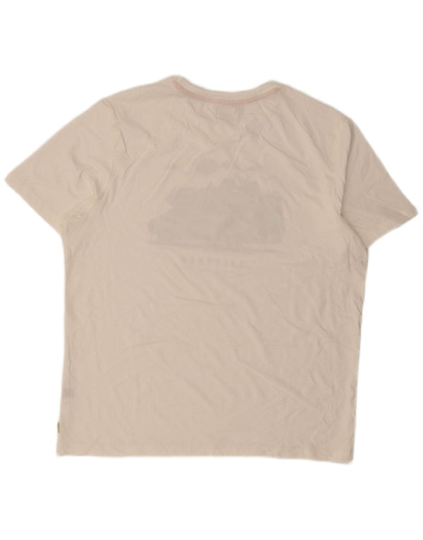 Saltrock Herre Grafisk T-Shirt Top XL Hvid Bomuld