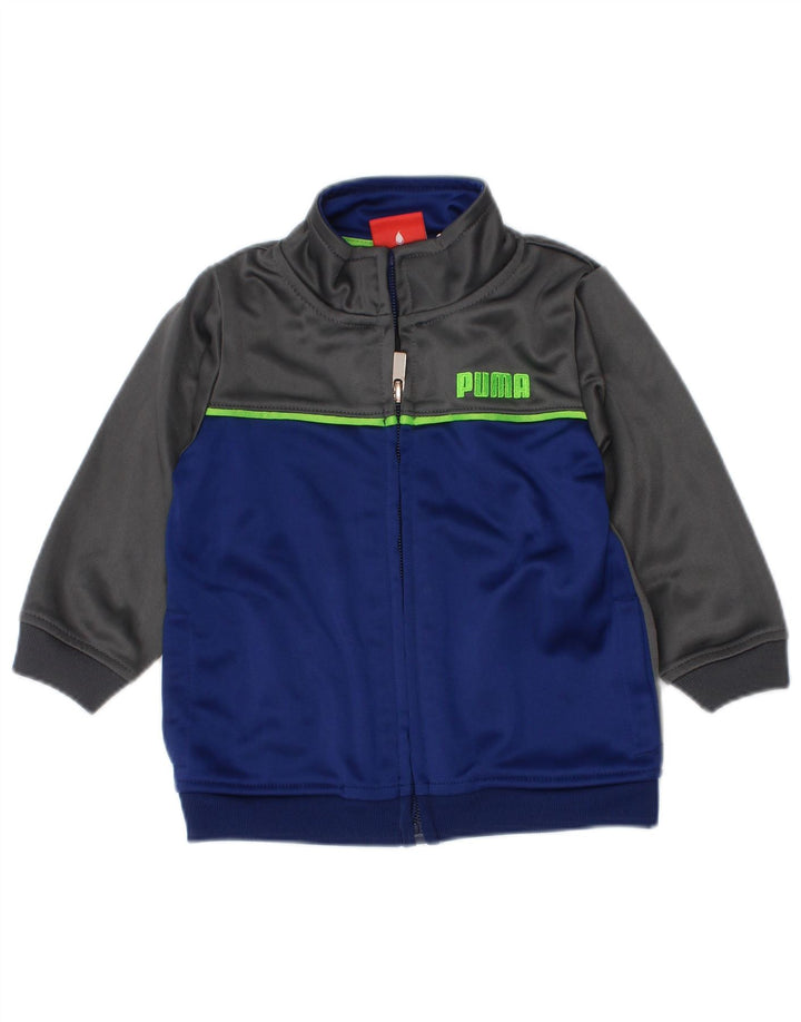 Puma Baby Boys Grafisk træningsdragt topjakke 6-9 måneder Grå Colourblock
