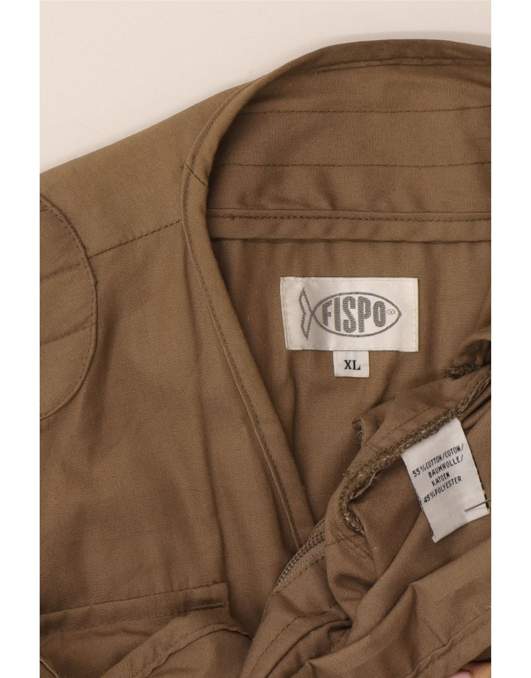 Vintage Herre Utility Gilet UK 42 XL brun bomuld