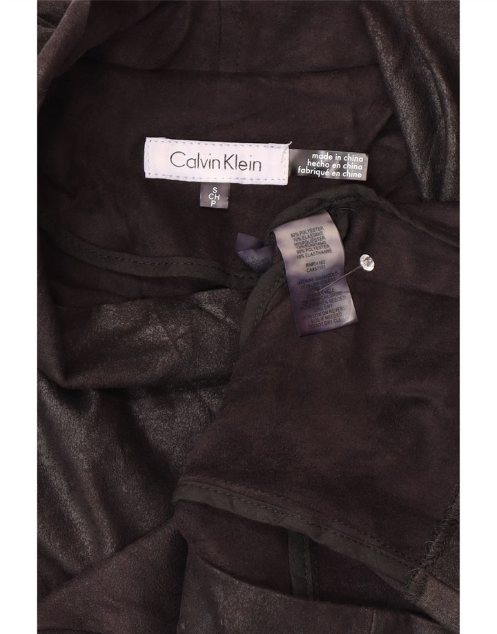Calvin Klein Dame Bomberjakke i imiteret læder UK 10 Small Black Biker