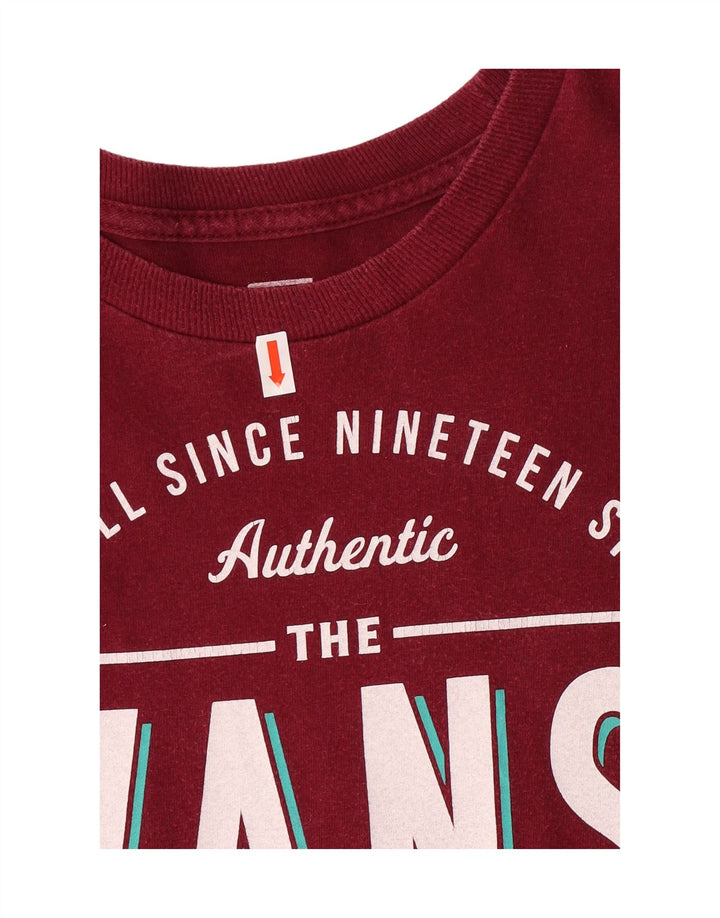 VANS Mens Graphic T-Shirt Top Small Burgundy Cotton