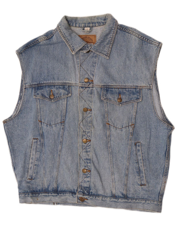 Arizona Jeans Herre Denim Gilet UK 46/48 3XL Blå Bomuld
