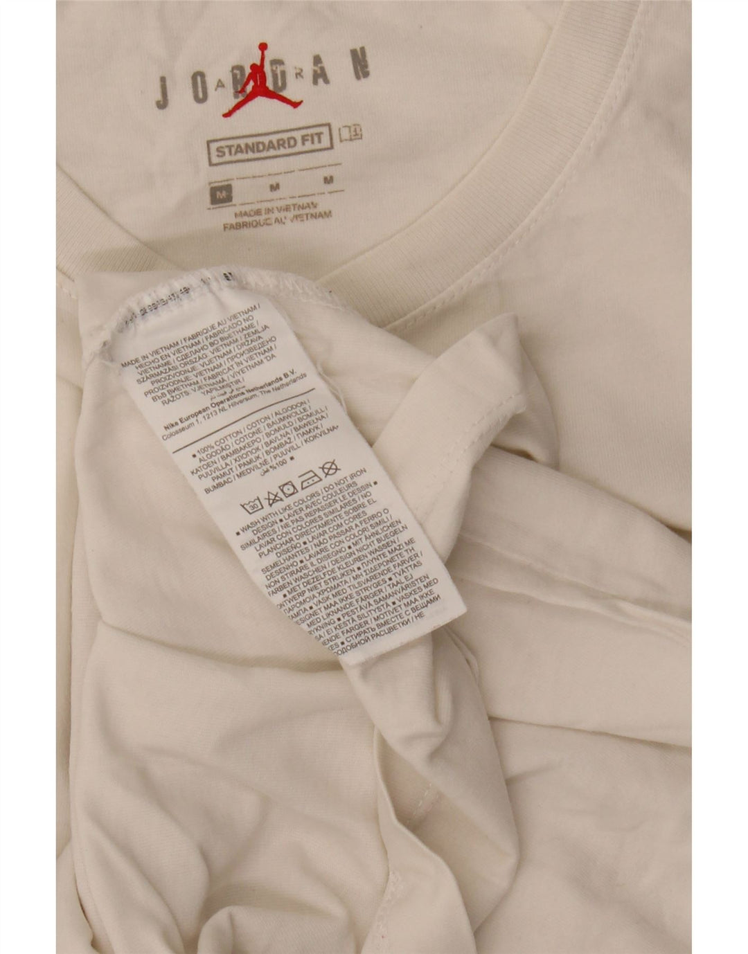 Jordan Herre Standard Fit Grafisk T-Shirt Top Medium Hvid Bomuld