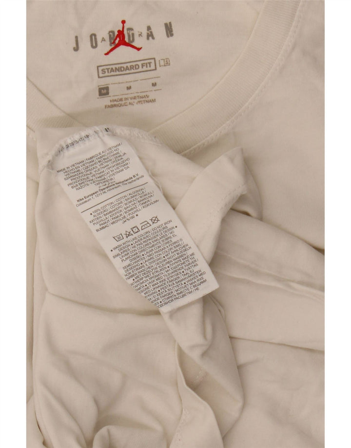 Jordan Herre Standard Fit Grafisk T-Shirt Top Medium Hvid Bomuld