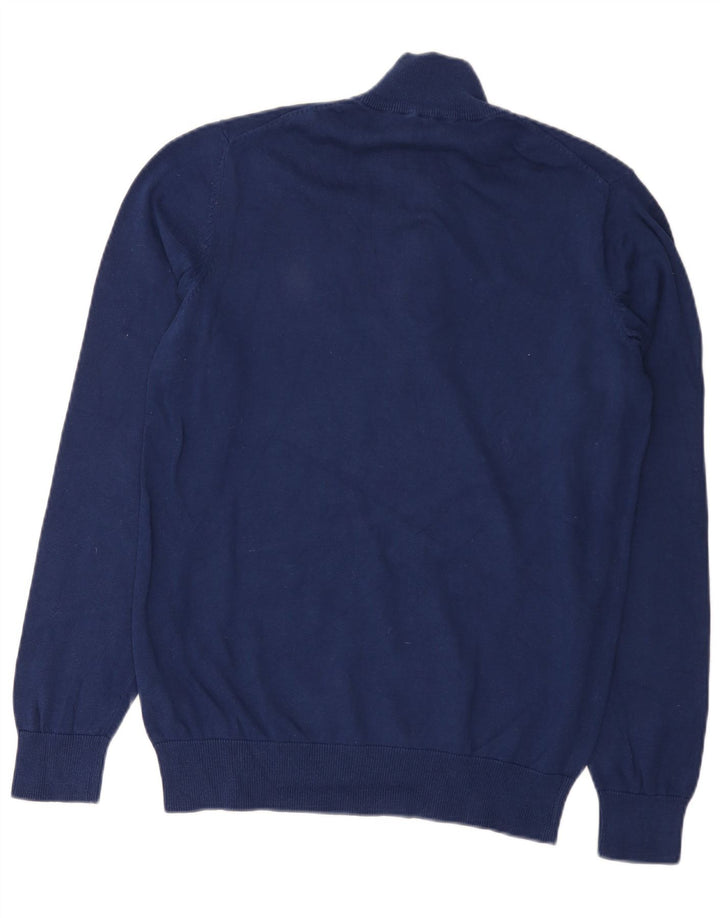 Besætningstøj Herre Zip Neck Jumper Sweater Medium Navyblå Bomuld