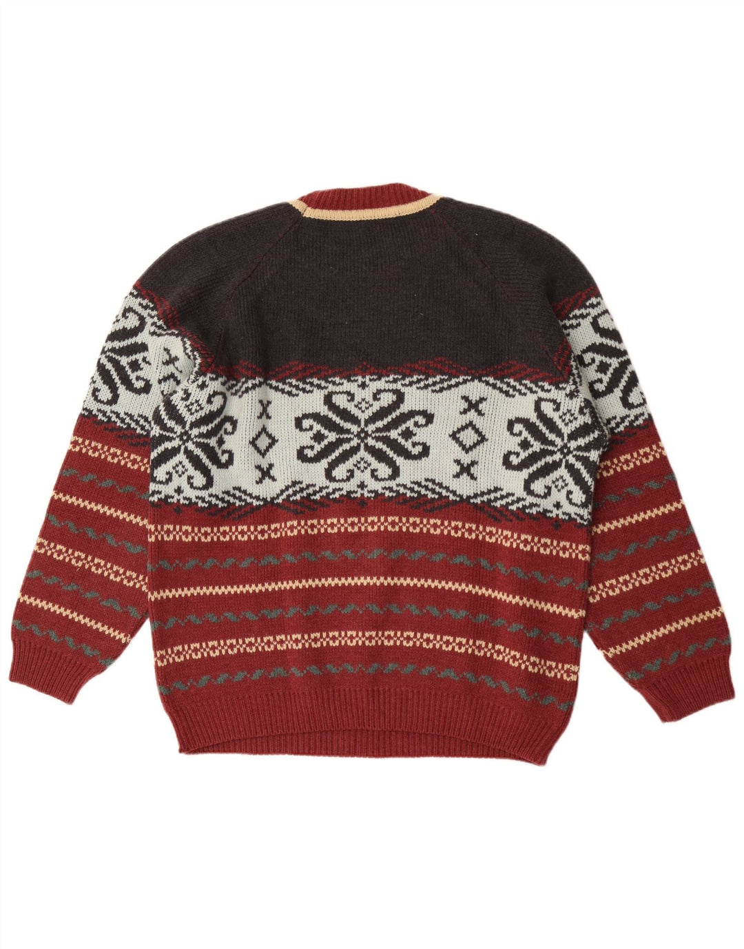 Citron Herre Crew Neck Jumper Sweater XL Flerfarvet Fair Isle Wool