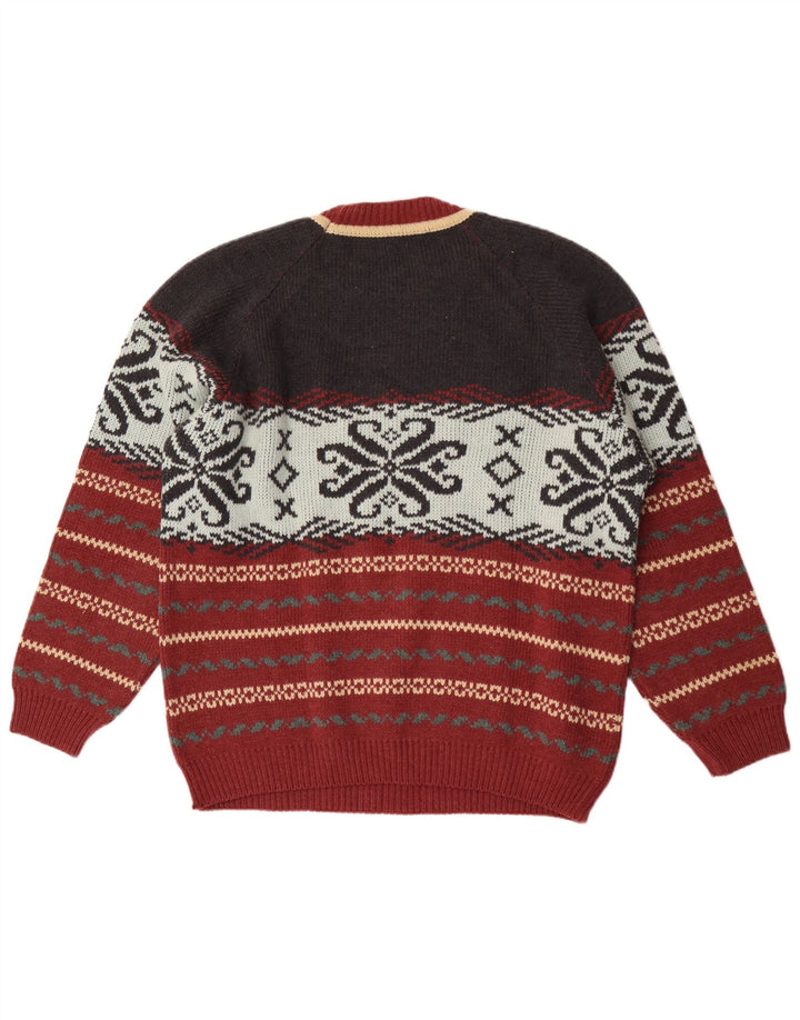Citron Herre Crew Neck Jumper Sweater XL Flerfarvet Fair Isle Wool