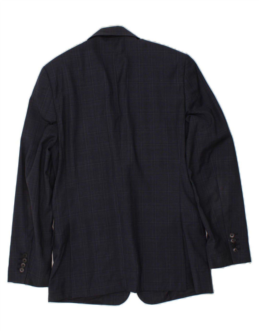 REISS Mens 1 Button Blazer Jacket UK 38 Medium Navy Blue Check Wool Vintage Reiss and Second-Hand Reiss from Messina Hembry 