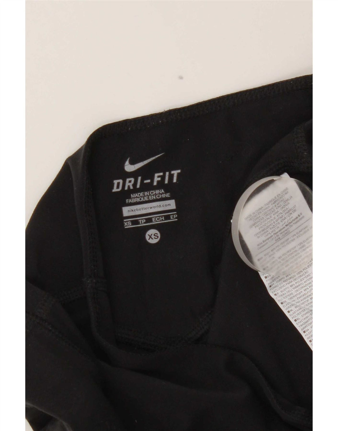 Nike Dame Dri Fit Capri Træningsdragt Bukser UK 4 XS Sort Polyester
