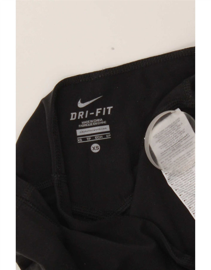 Nike Dame Dri Fit Capri Træningsdragt Bukser UK 4 XS Sort Polyester