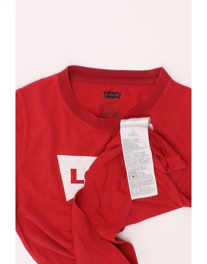 Levi's Boys Grafisk T-Shirt Top 5-6 År Rød Bomuld