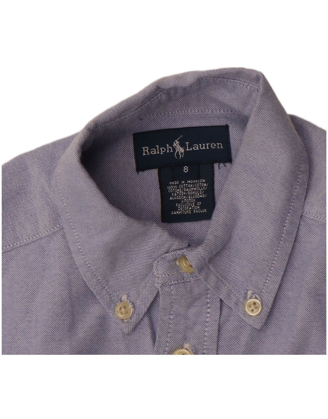 Ralph Lauren drengeskjorte 7-8 år blå bomuld
