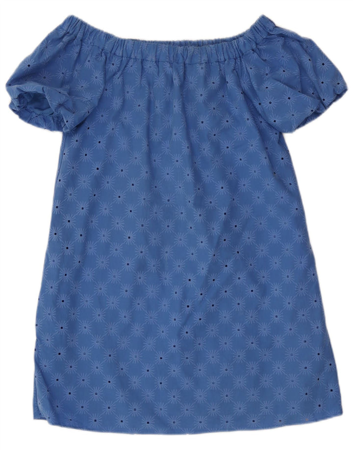 Zara Dame Mini Off Shoulder Kjole UK 10 Lille Blå