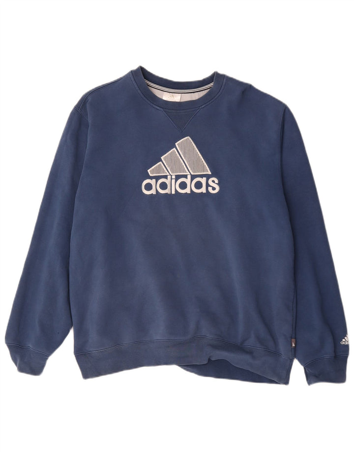 Adidas grafisk sweatshirt til mænd, stor marineblå bomuld