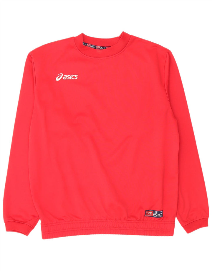 Asics Herre Regular Fit Sweatshirt Jumper Medium Rød Polyester Sports