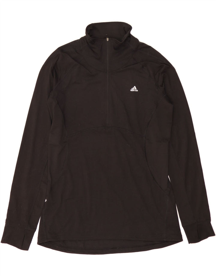 ADIDAS Womens Climalite Pullover Tracksuit Top UK 16/18 Large Black Vintage Adidas and Second-Hand Adidas from Messina Hembry 