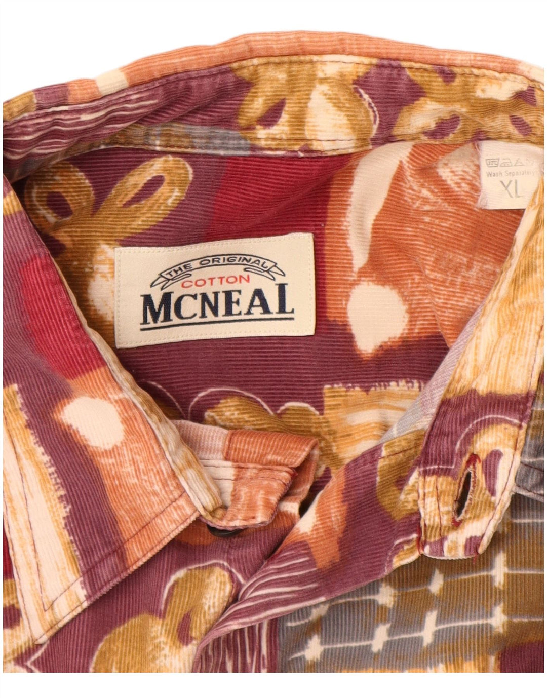 MCNEAL Herre Corduroy Shirt XL Burgundy Patchwork