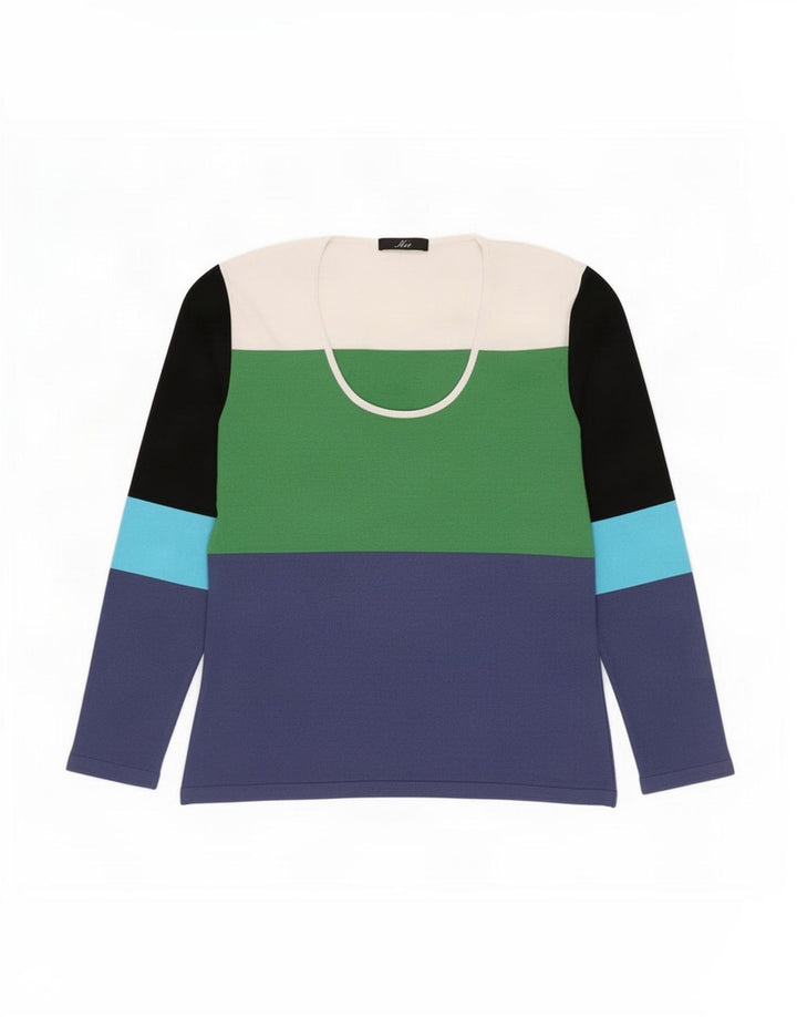 Fay Dametop Langærmet UK 14 Stor Flerfarvet Colourblock Viscose