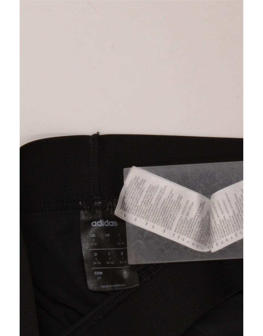 ADIDAS Dame Leggings UK 10 Small Black Bomuld