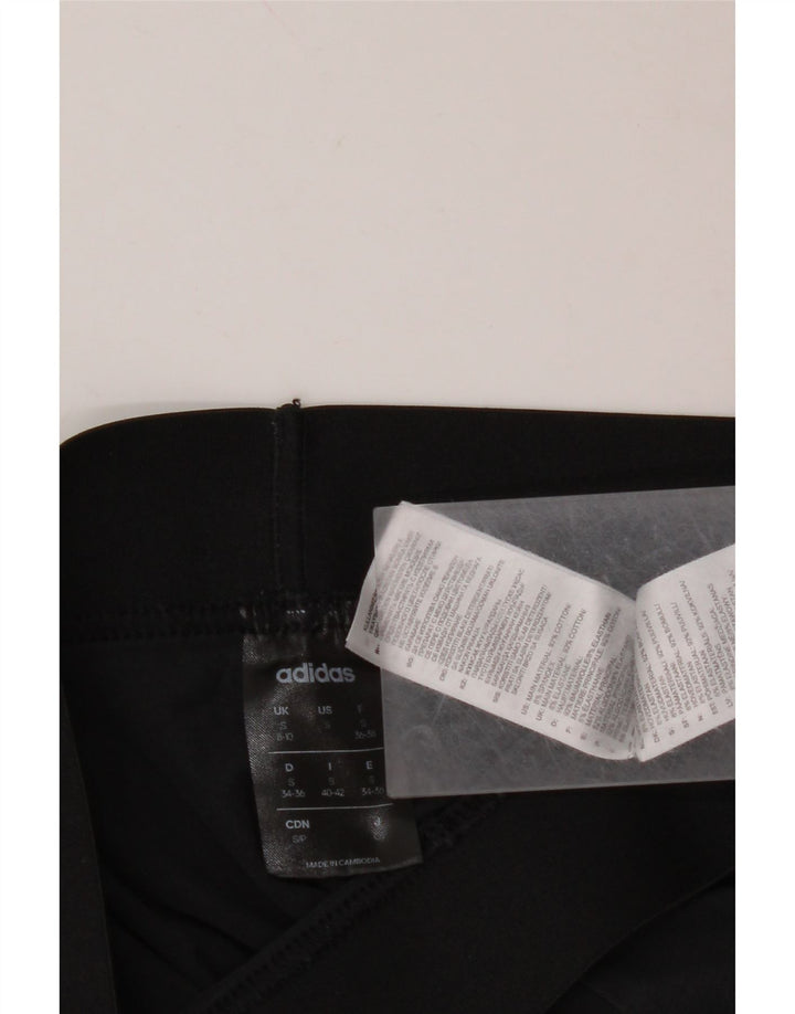 ADIDAS Dame Leggings UK 10 Small Black Bomuld