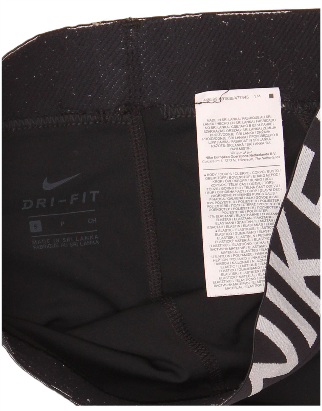 Nike Dame Dri Fit grafiske sportsshorts UK 8 Small Black Polyester