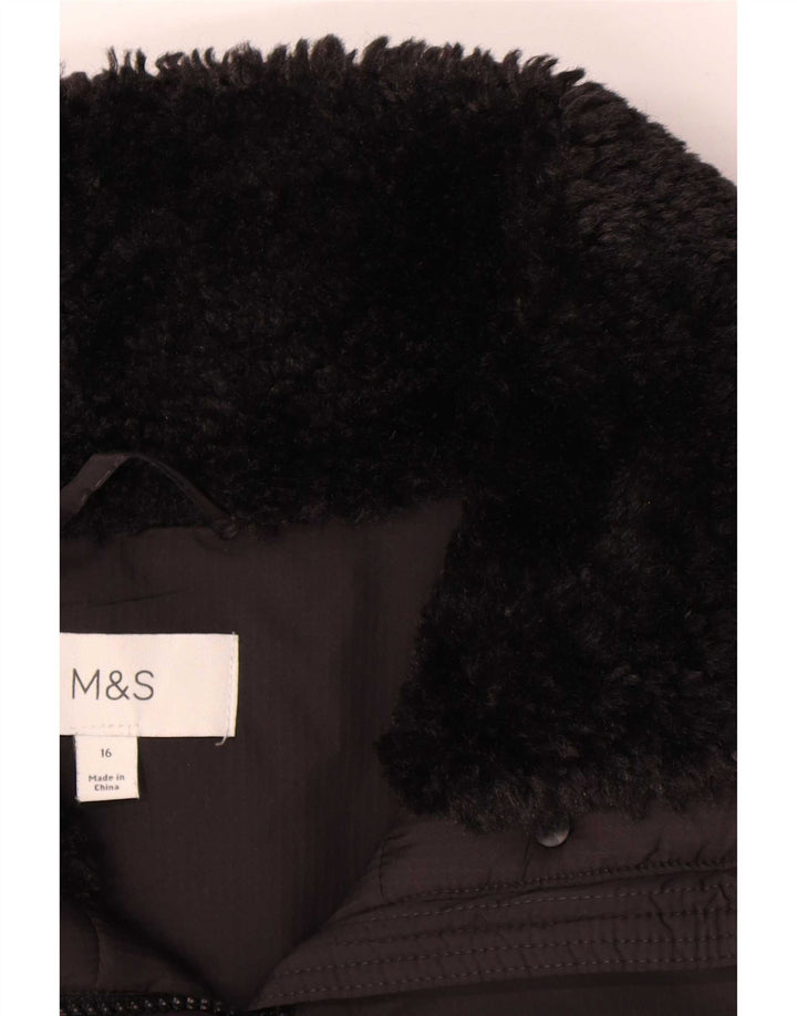 Marks & Spencer Dame Oversized polstret jakke UK 16 Large Black Polyester