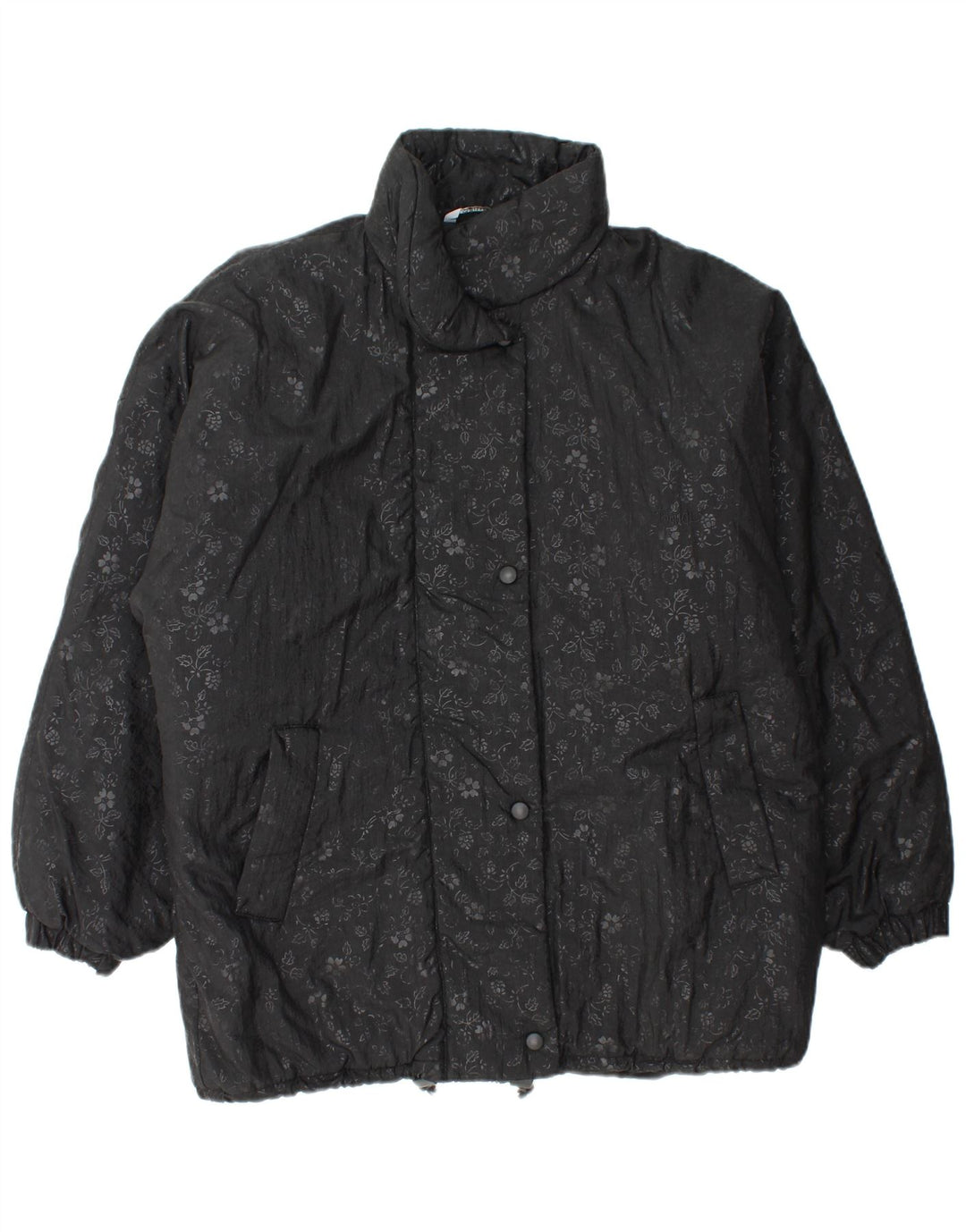 BRUGI Dame Oversized Windbreaker Jacket UK 22 3XL Black Floral