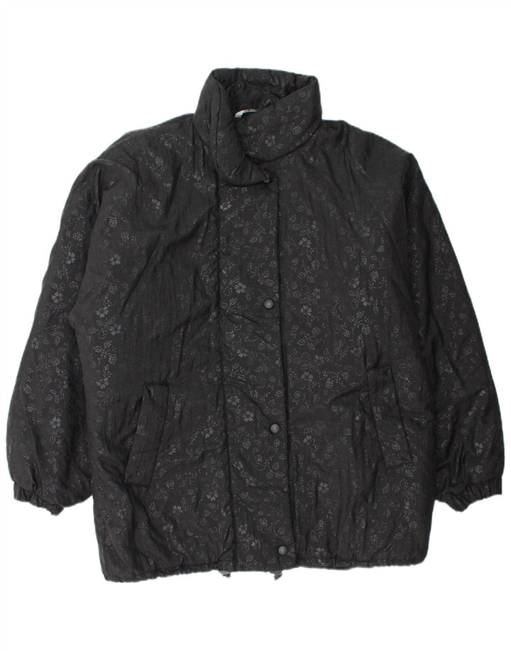 BRUGI Dame Oversized Windbreaker Jacket UK 22 3XL Black Floral