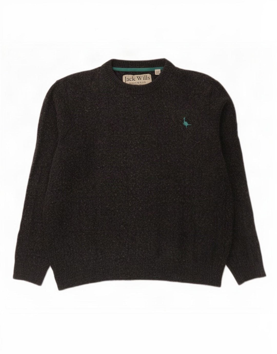 Jack Wills Herre Crew Neck Jumper Sweater Medium Grey Merino Wool