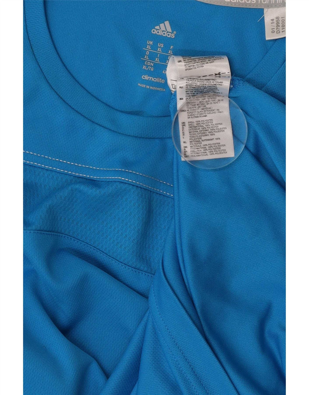 Adidas Herre Climalite Top Langærmet XL Blå Polyester