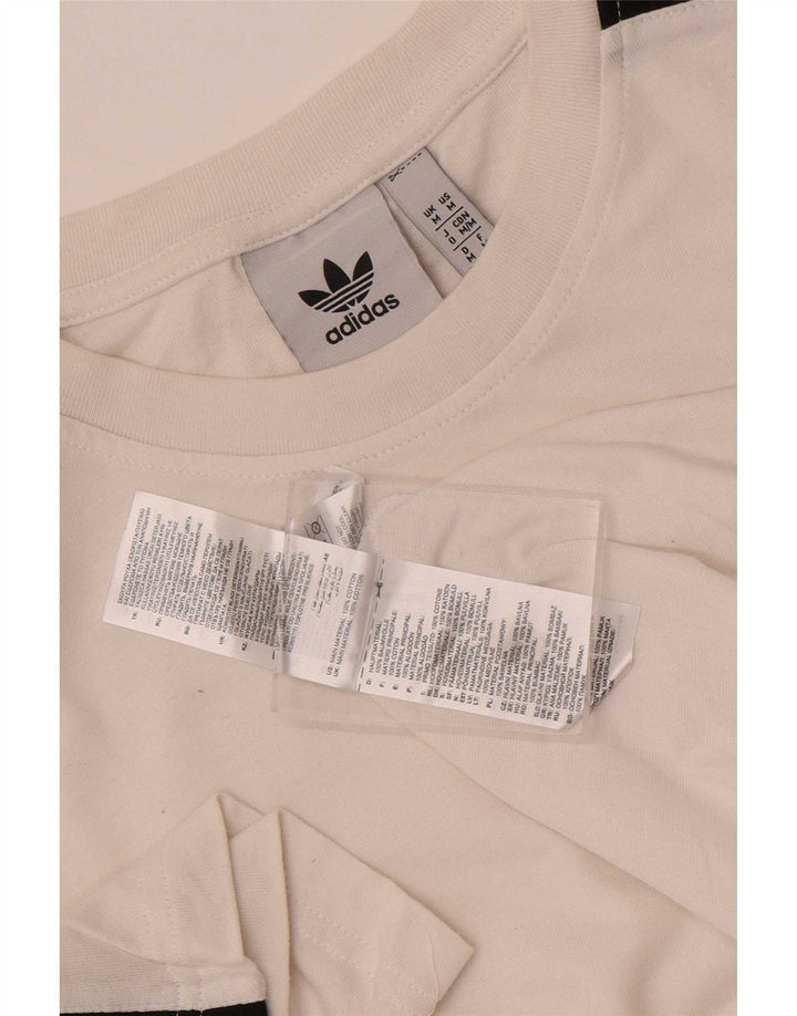 Adidas Herre T-Shirt Top Medium Hvid Bomuld