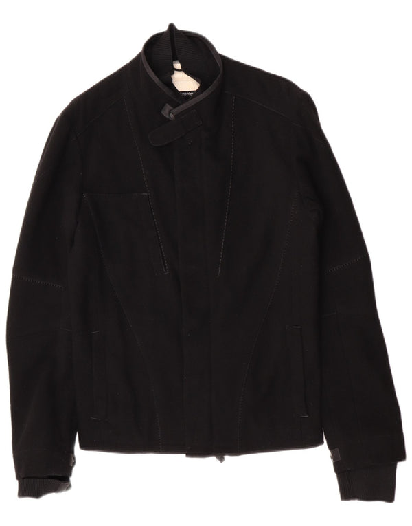 Marithe Francois Girbaud Mens Bomber Jacket UK 38 Medium Black Virgin Wool