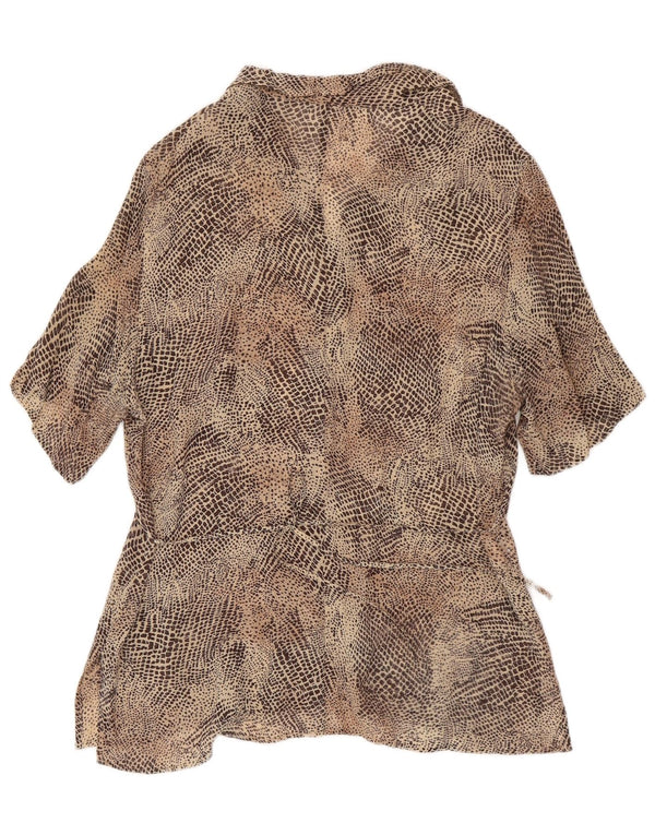 Perte by Krizia Dameskjortebluse UK 16 Large Brown Animal Print Viscose