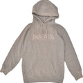 JACK WILLS Womens Graphic Hoodie Jumper UK  8 Small  Grey Cotton | Vintage Jack Wills | Thrift | Second-Hand Jack Wills | Used Clothing | Messina Hembry 
