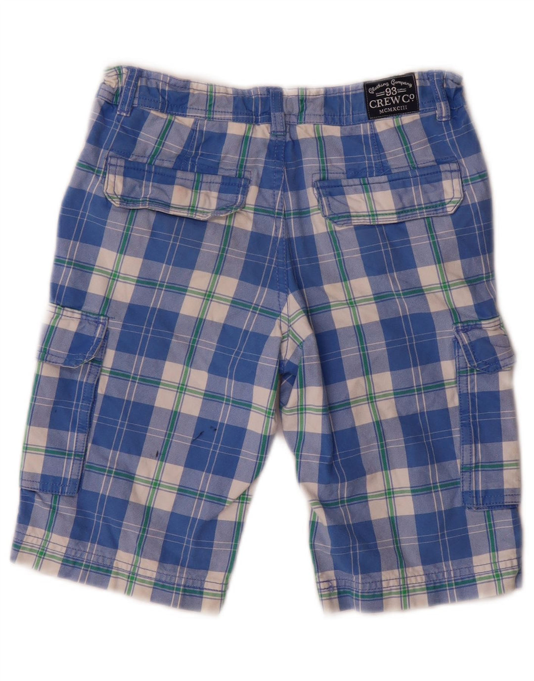 Besætningstøj Drenge Cargo Shorts 8-9 år W24 blå ternet bomuld