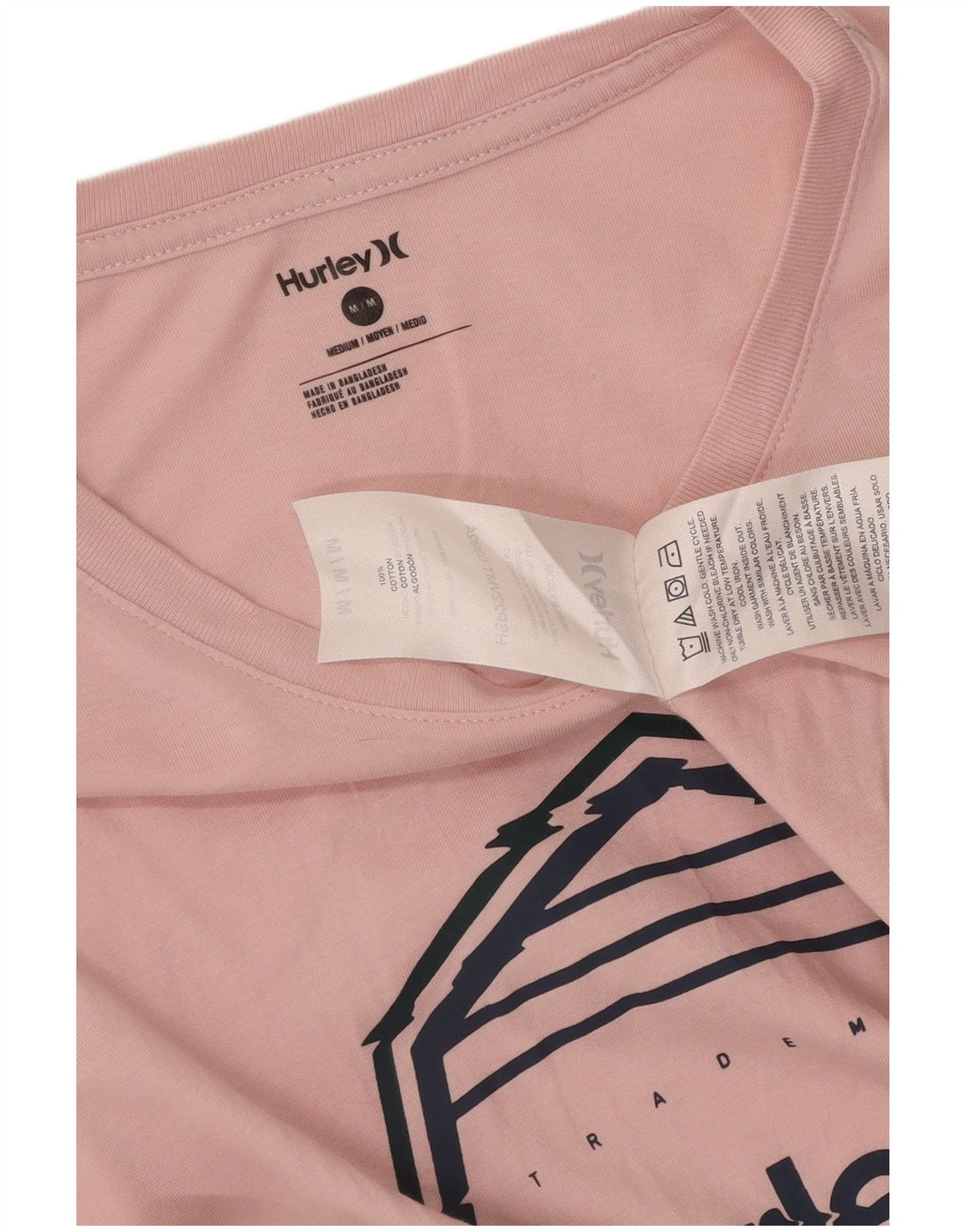 Hurley Herre grafisk T-shirt Top Medium Pink Bomuld